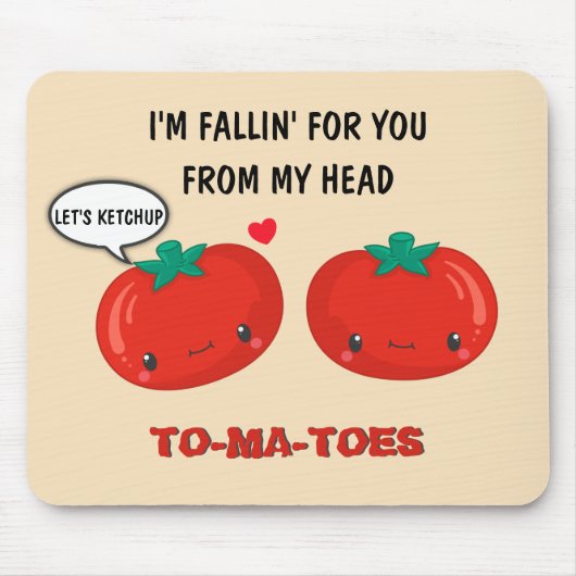 Tomaten in Liebe Niedlich Romantischer Valentinsta Mousepad (Vorne)