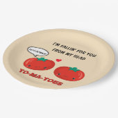 Tomaten in Liebe Niedlich Romantischer Valentinsta Pappteller (Schrägansicht)