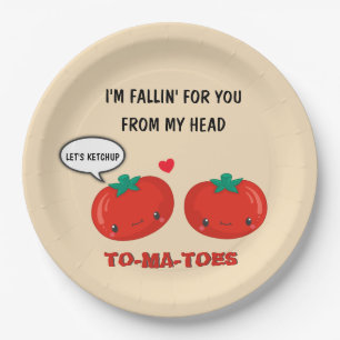 Tomaten in Liebe Niedlich Romantischer Valentinsta Pappteller