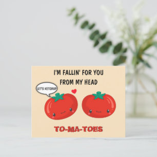 Tomaten in Liebe Niedlich Romantischer Valentinsta Postkarte