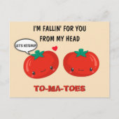 Tomaten in Liebe Niedlich Romantischer Valentinsta Postkarte (Vorderseite)