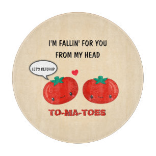 Tomaten in Liebe Niedlich Romantischer Valentinsta Schneidebrett