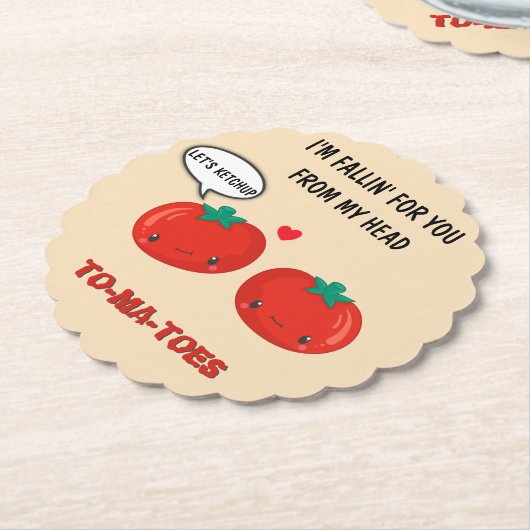Tomaten in Liebe Niedlich Romantischer Valentinsta Untersetzer (angewinkelt)