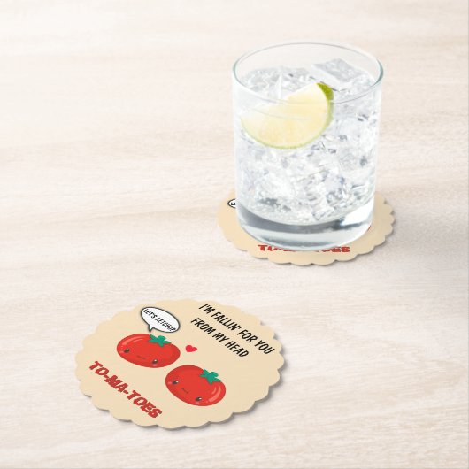 Tomaten in Liebe Niedlich Romantischer Valentinsta Untersetzer (Vor Ort)