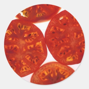 Tomaten in Scheiben Runder Aufkleber