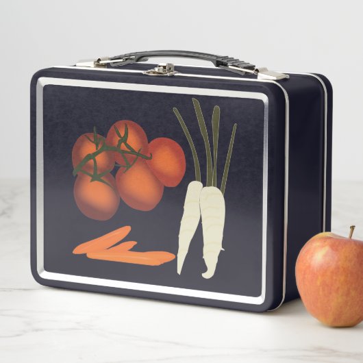 Tomaten Karotten Rohes Gemüse zurück in die Schule Metall Brotdose (Beispiel)