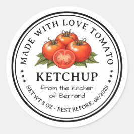 Tomaten-Ketchup-Label für hausgemachte Konserven Runder Aufkleber