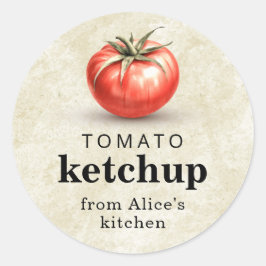 Tomaten-Ketschup, hausgemacht, Konservenfutter Runder Aufkleber