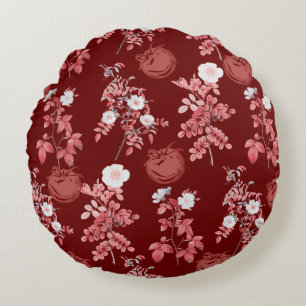 Tomaten-Mädchen-Ästhetik Vintage-Gemüse-Reversibel Rundes Kissen