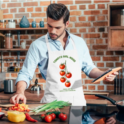Tomaten-Mädchen-Stimmung Wasserfarben-Ästhetik Schürze