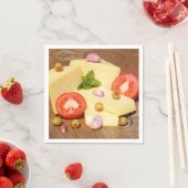 Tomaten, Oliven und Knoblauch Serviette (Beispiel)