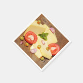 Tomaten, Oliven und Knoblauch Serviette (Ecke)