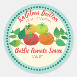 Tomaten/Paradeiser-Basilikum-Tomatensauce Zuhause  Runder Aufkleber