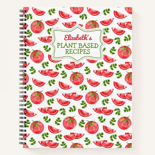 Tomaten/Paradeiser mit Rezepten auf Cilantro-Pflan Notizblock (Vorderseite)