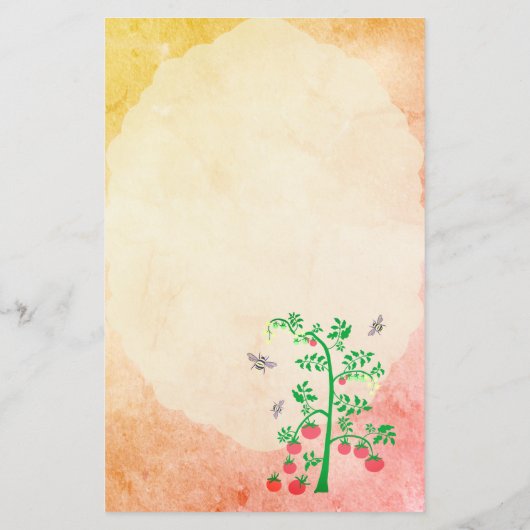 Tomaten/Paradeiser-Pflanze und Bienen 3 (Rückseite)