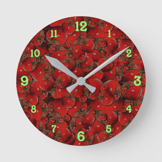 Tomaten/Paradeiser Runde Wanduhr (Vorderseite)