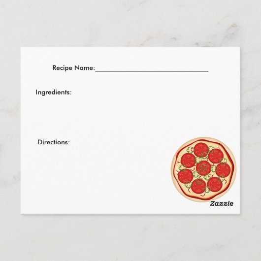 Tomaten/Paradeiser und Paprikaschoten Pizza Rezept Postkarte (Rückseite)
