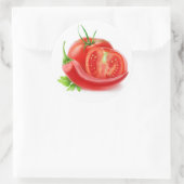Tomaten/Paradeiser und Pfeffer Runder Aufkleber (Tasche)