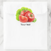 Tomaten/Paradeiser und Salat Runder Aufkleber (Tasche)