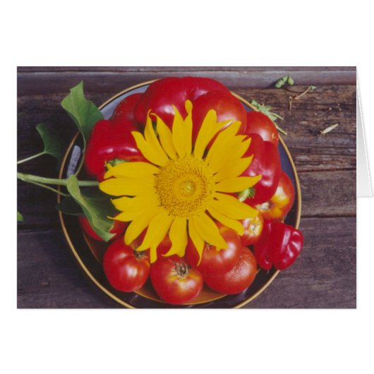 Tomaten Red Pepper Sonnenblumenkarte (Vorderseite (Horizontal))