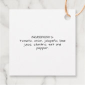 Tomaten-Salsa-Etikett Geschenkanhänger (Rückseite)