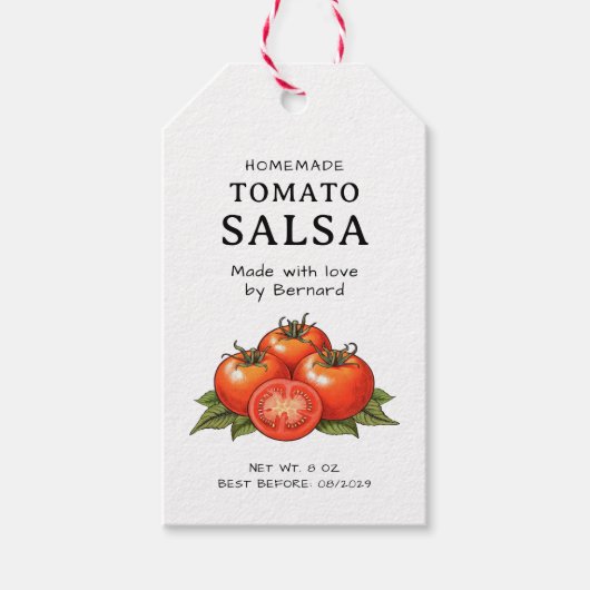 Tomaten-Salsa-Etikett Geschenkanhänger (Vorderseite)