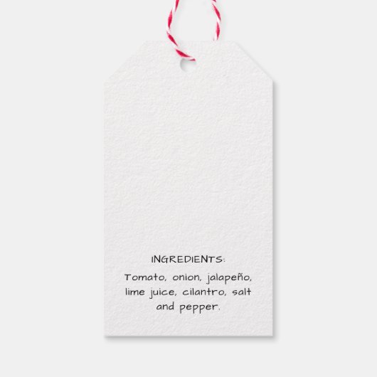 Tomaten-Salsa-Etikett Geschenkanhänger (Rückseite)