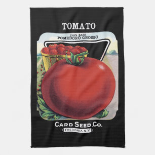 Tomaten-Samenpackungsetikett Handtuch