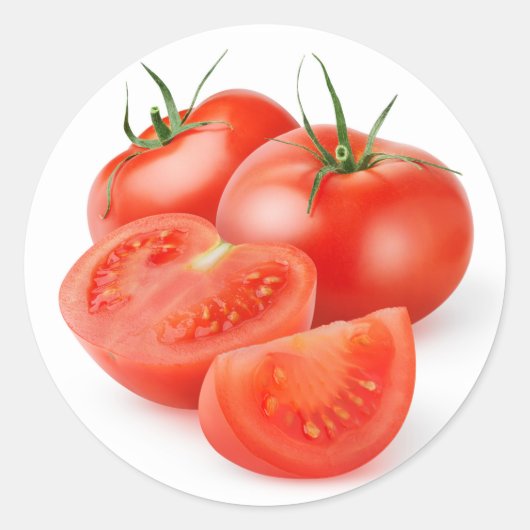 Tomaten schneiden runder aufkleber (Vorderseite)