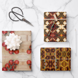 TOMATEN, SIAMESE CAT und BLUME!! Geschenkpapier Set