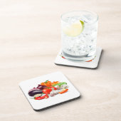 Tomaten Spargel Rüben Wasserfarbenes Gemüse Getränkeuntersetzer (Rechte Seite)