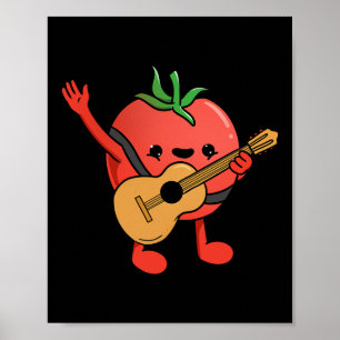 Tomaten spielende Gitarre Tomatenliebhaber Poster