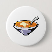 Tomaten-Suppe-Schale mit Löffel Button (Vorderseite)