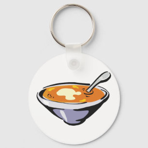 Tomaten-Suppe-Schale mit Löffel Schlüsselanhänger