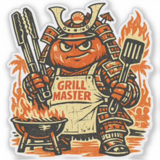 Tomaten-Tank-BBQ-Kommandant — Vintage-Sommergrill Aufkleber