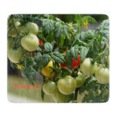 Tomaten und Blüten Fotografisches Glas Schneidebrett (Vorderseite)