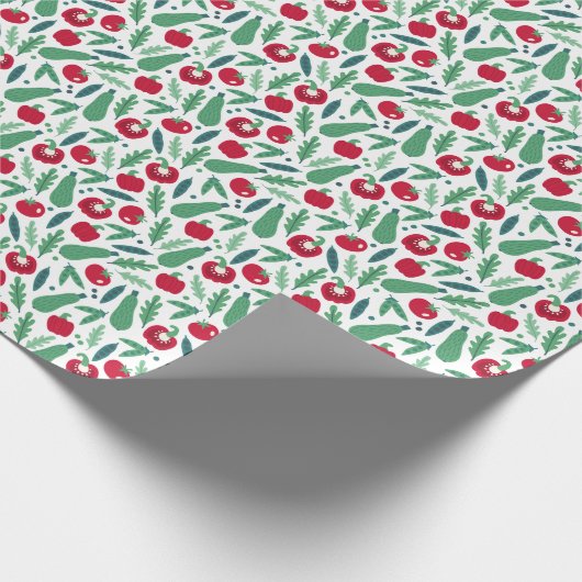 Tomaten und Gurken Gemüsemuster Geschenkpapier (Ecke)