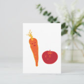 Tomaten und Karotten Postkarte (Stehend Vorderseite)
