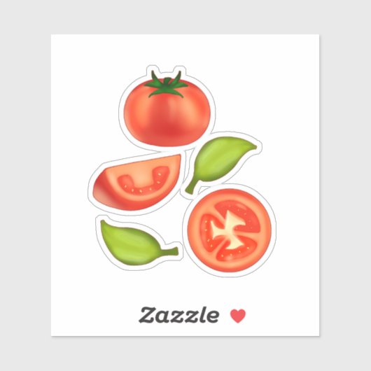 Tomaten und Oregano Aufkleber (Blatt)