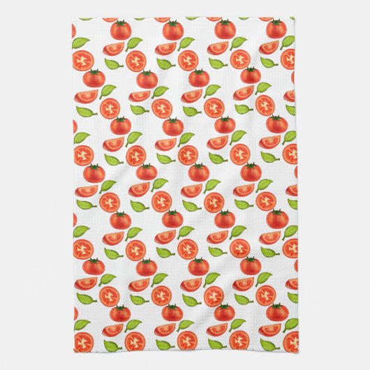 Tomaten und Oregano Geschirrtuch (Vertikal)