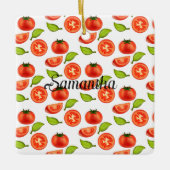 Tomaten und Oregano Keramikornament (Vorderseite)