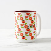 Tomaten und Oregano Zweifarbige Tasse (VorderseiteRechts)