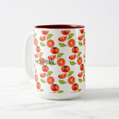 Tomaten und Oregano Zweifarbige Tasse (Vorderseite Links)