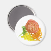 Tomaten und Paprikaschoten in Scheiben Magnet (Vorderseite/Rückseite)