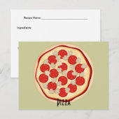 Tomaten und Pilze Pizza Rezept Karte (Vorne/Hinten)