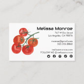 Tomaten Wasserfarbe Gesunder Koch Soziale Symbole Visitenkarte (Rückseite)