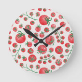 Tomaten Wasserfarbe Mittelmeer Runde Wanduhr (Vorderseite)