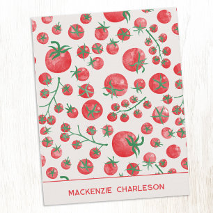 Tomaten-Wasserfarbe Mittelmeer Sommer Personalisie Mitteilungskarte