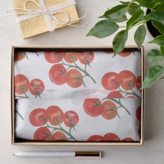 Tomaten Wasserfarbenes weißes Geschenk Seidenpapier (Geschenk)