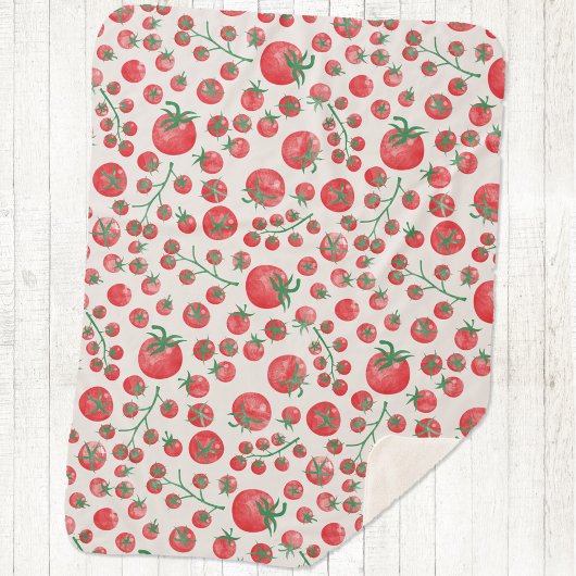 Tomaten-Wasserfarbmuster Sherpadecke